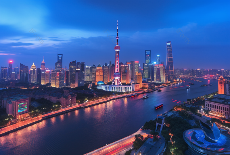 发达现代都市城市上海东方明珠高楼大厦灯光车流光轨夜景摄影,高清,摄影图,摄影图片,图片大全,摄影图免费下载